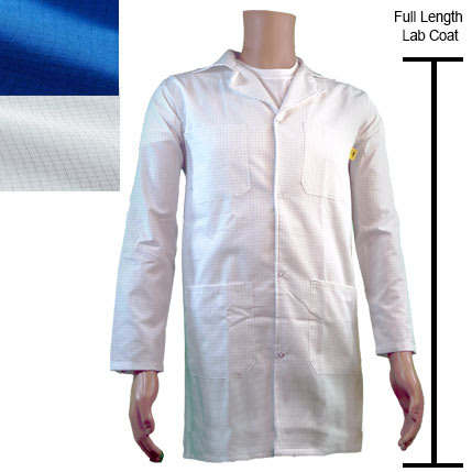Full Length ESD Lab Coat For Static Control